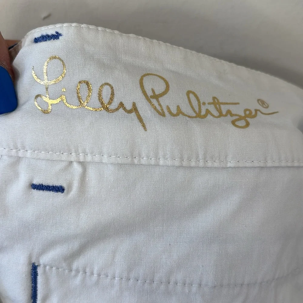 Lilly Pulitzer The Jayne Stretch Short 7” Inseam Deep Indigo Joy Ride Size 4 - Picture 7 of 9